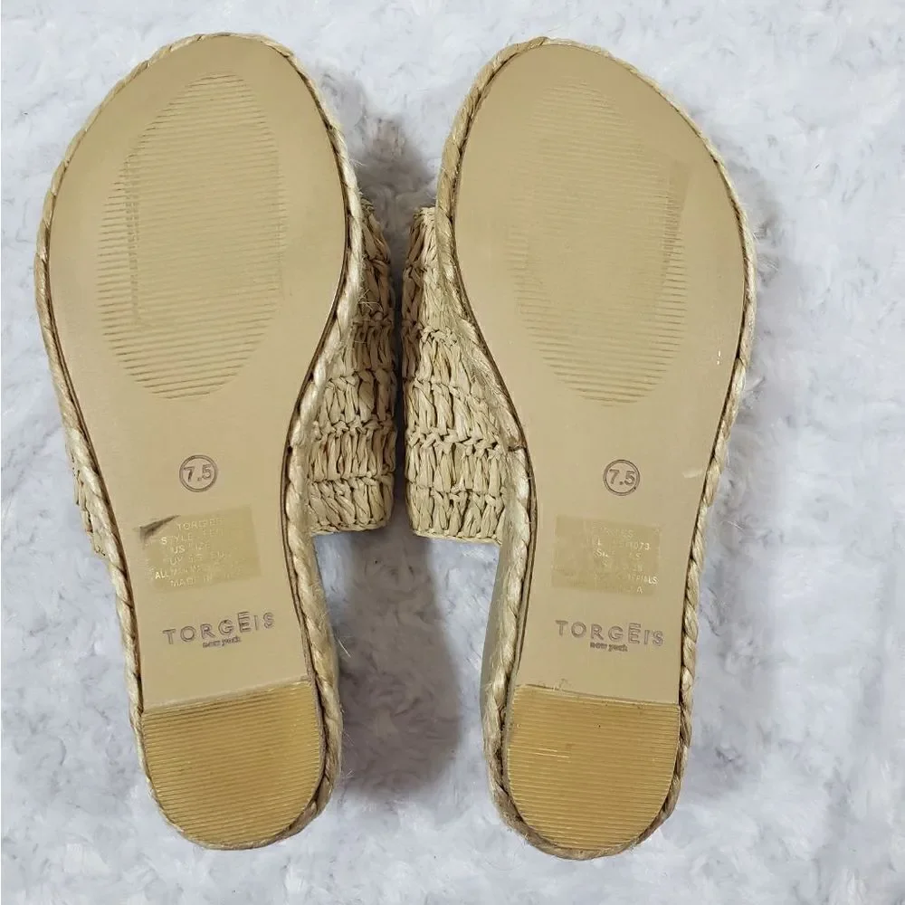 Torgeis Neith Woven Platform Wedge Sandal New in Box